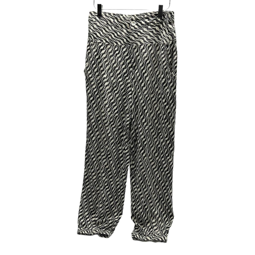 by Anthropologie Linen Jogger Pants Super High Waist Cropped Women's Size 6
